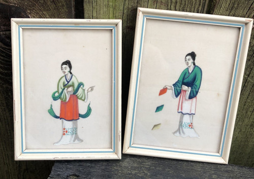 Antique rice paper painting - rice,