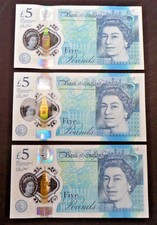 Five Pound £5 Banknote (x3)