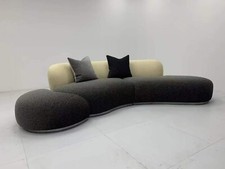 Curved Sectional 4 Seater Sofa + Ottoman Made To Order FREE UK Delivery