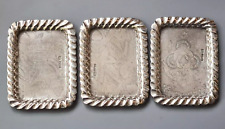 Set of 3 Victorian Sterling Silver Playing Card Trays by Richard Richardson 1892