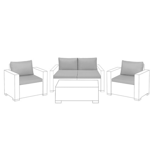 Grey 8pc replacement cushions - 8pc,