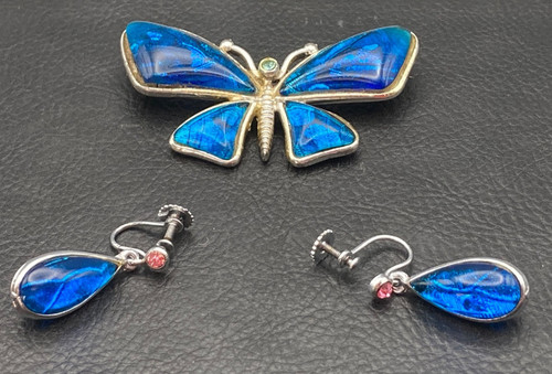 Vintage silver tone butterfly - silver,