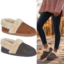 Womens Bootie Slippers Faux