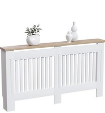 Vida Designs ARLINGTON Radiator Cover, LARGE, White & Oak, W152 x D19 x H83.3