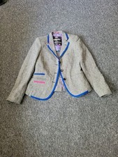 Superdry Houndstooth Japanese School Girl Look Kogal Blazer Black White Check