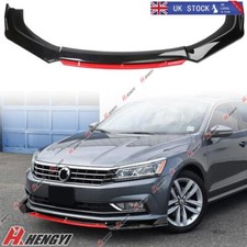 For VW Passat B7 B8 2010 2019 Front Bumper Lip Spoiler Splitter Black Red Lip