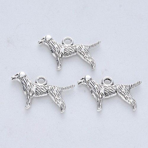 Tibetan silver charms dog - silver,