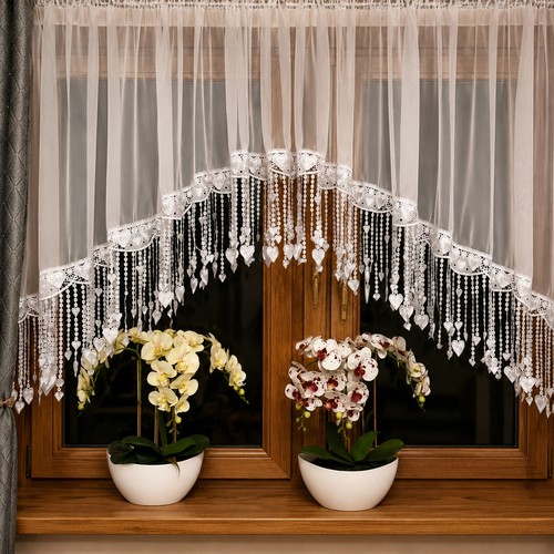 White sheer valance - white,