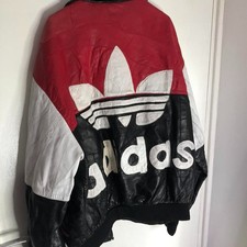 Adidas leather bomber jacket