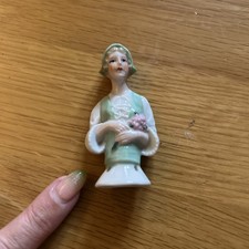 Antique Porcelain Lady Pin