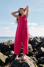 Seasalt Women's Regular Salt Air Wide Leg Jumpsuit Wild Raspberry