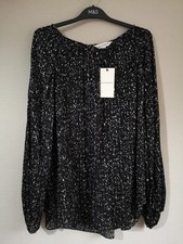 Ladies Marks & Spencer Autograph size 14 Black White Top Blouse with Camisole