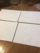 Four Spanish Omercer White/Green Tiles 13 x 9.5 ins