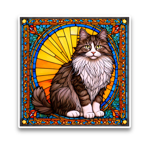 Cute norwegian forest cat faux - norwegian,