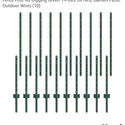 6ft green metal fence posts - 6ft,