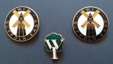 VINTAGE/ MODERN W.I. (Women's Institute) SUFFOLK BROOCHES/PINS/LAPEL BADGES x 3