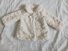 6-9 months Baby girl Coat jacket furry cosy collar cream winter george asda