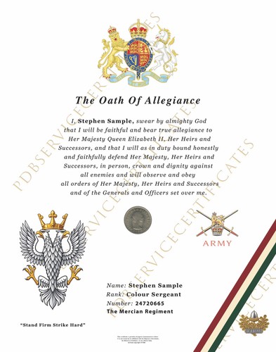 The mercian regiment - regiment, oath
