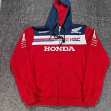 Honda HRC Hoodie Top Size M Full Zip Jacket Motor Racing *RARE* Troy Lee P2P 20"