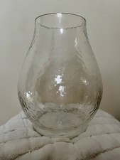 Clear decorative Textured 10” Medium Sized Glass Vase 