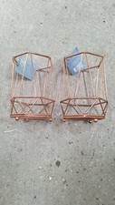 NEW Copper Rose Gold Geometric Kitchen Cutlery Utensil Holder Makeup Brush Rack 