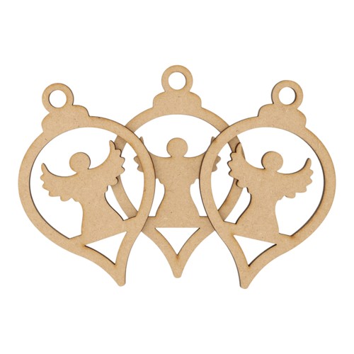 Wooden mdf christmas bauble - mdf,