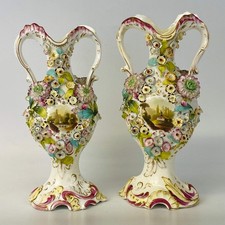 Antique Pair c1840 Vases
