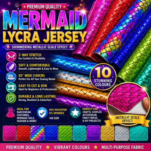 Premium mermaid lycra jersey - mermaid,