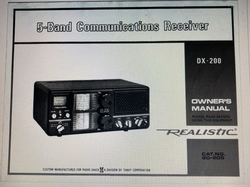 Realistic 200 user manual - dx-200,