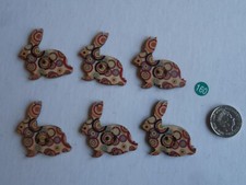Small wooden rabbit buttons x