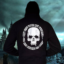 MMA HOODY HARDCORE GYM BODYBUILDING GYM CLOTHING ZIP HOODED SKULL TWO COLOUR