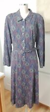 Richard Stump Size 20 Paisley Patterned Vintage Dress With Belt
