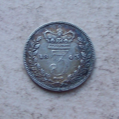 1843 silver threepence - 1843,