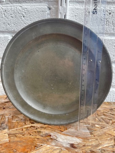 Antique georgian pewter plate - antique,