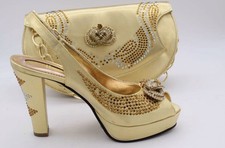 Gold Italian matching shoes