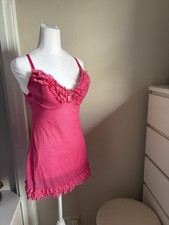 marilyn monroe Pink babydoll dress with lace detailing and ruffles