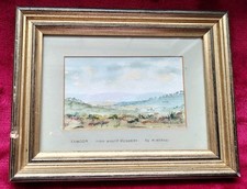 Charming Small Vintage Watercolour 'Exmoor from around Dunkery', Signed