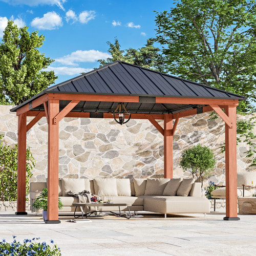 Cedar wooden gazebo - wooden, 12'