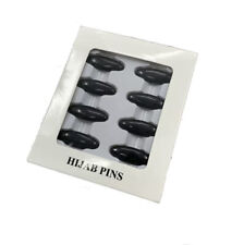 BLACK  MUSLIM HIJAB SCARF SAFETY PINS HIJAB FASHION PINS SNAG FREE 8 PC