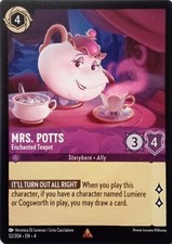 52/204 MRS. POTTS ENCHANTED TEAPOT URSULAS RETURN RARE DISNEY LORCANA CARD