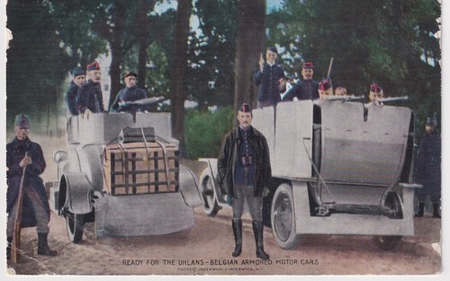 Ww1 postcard belgian armoured - ww1,
