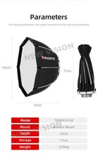 Triopo K120 120cm Softbox With Grid Diffusion Bowens mount