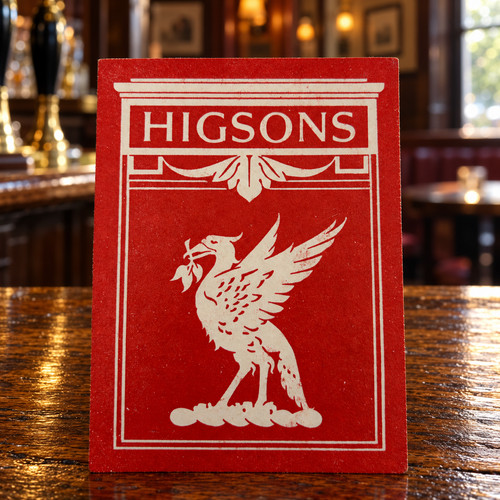 Vintage higsons beer mat liver - beer,
