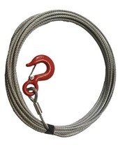 5mm Wire Rope Hand Winch Cable 15mtrs With 0.75T Eye Hook - Boat - Trailer Winch