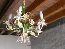 Vintage French Toleware Daisy Flower lamp ceiling lamp chandelier shabby chic