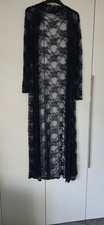 Women's Blue Floral Lace Open Ladies long Sleeve Long Cardigan size 10 