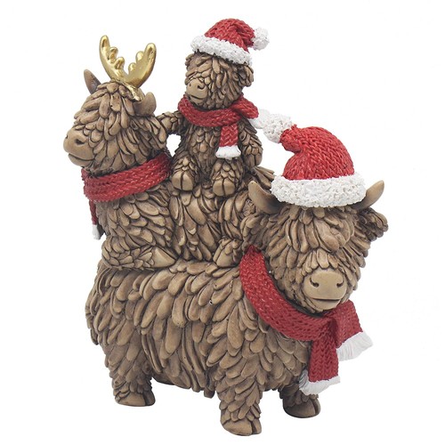 Highland cow stacked - cow, christmas