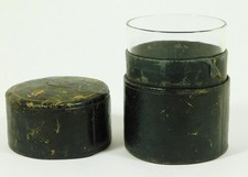 Antique Victorian Medicine Travel Glass In Leather Bound Case