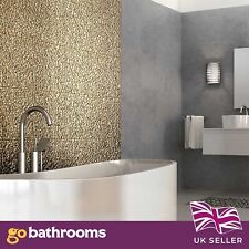 Metallic Porcelain Wall Tile Mosaic Gold Shimmer Feature Tile 333x650 Box of 5