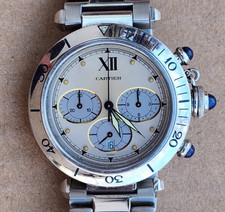 Cartier Pasha Watch Quartz Chronograph 1050 Steel 38mm